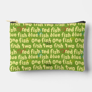Pochette À Accessoires Un Poisson Deux Poissons Typographie Motif