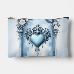 Pochette À Accessoires Une arcade colorée bleu clair aux accents floraux,