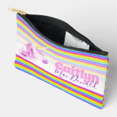 Pochette À Accessoires Unicorn rainbow striés coque crayon personnalisé o (Ouvrir)