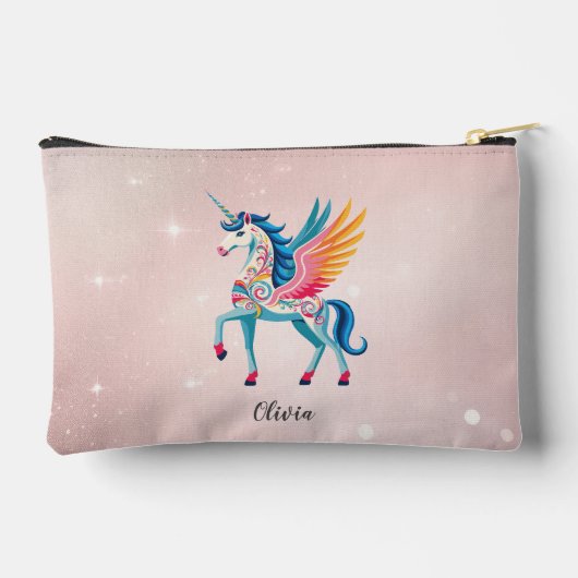 Pochette À Accessoires Unicorne ailée personnalisée (Verso)