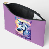 Pochette À Accessoires Unicorne cosmique pourpre (Ouvrir)