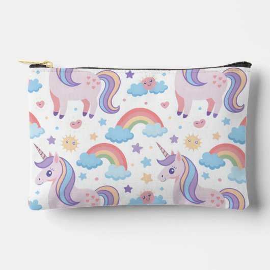 Pochette À Accessoires Unicornes et Rainbows (Recto)