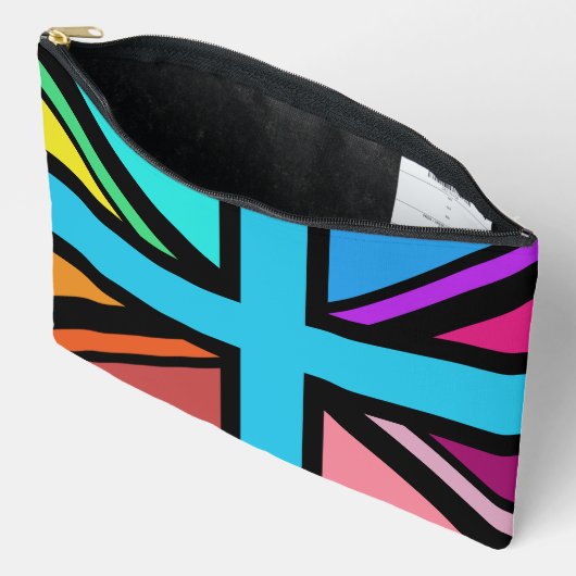 Pochette À Accessoires Union Jack/Drapeau Multicolore+Noir (Ouvrir)