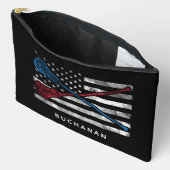Pochette À Accessoires USA Flag and Lacrosse Bats Custom (Ouvrir)