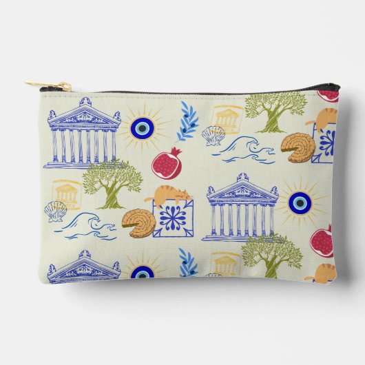 Pochette À Accessoires Vacances en Grèce Minimalisme (Recto)