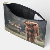 Pochette À Accessoires Vache de Highland calvaire herbe d'automne monogra (Ouvrir)