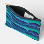 Pochette À Accessoires Vague de différentes couleurs du bleu au vert (Ouvrir)