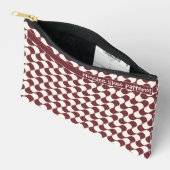 Pochette À Accessoires Vagues abstraites rouges et blanches avec texte (Ouvrir)