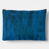 Pochette À Accessoires Vagues de l'océan à minuit | Abstrait bleu profond (Recto)