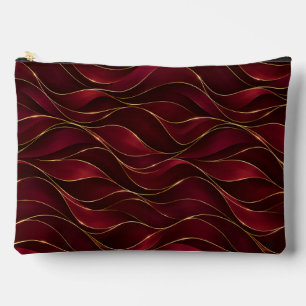 Pochette À Accessoires Vagues de marbre rouge burgundy élégantes avec acc