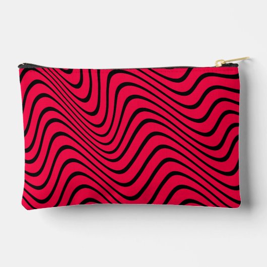 Pochette À Accessoires vagues noires et rouges (Verso)