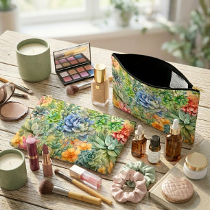 Pochette À Accessoires Variété de Succulentes