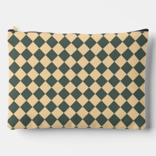 Pochette À Accessoires Vérificateur jaune vert motif diamant grand