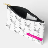 Pochette À Accessoires Verre Martini noir et blanc rétro Personnalisé (Ouvrir)