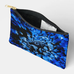 Pochette À Accessoires Verre Noir Et Bleu Abstrait