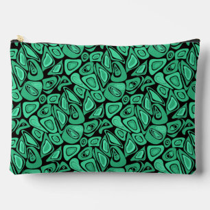 Pochette À Accessoires Vert, abstrait, rétro