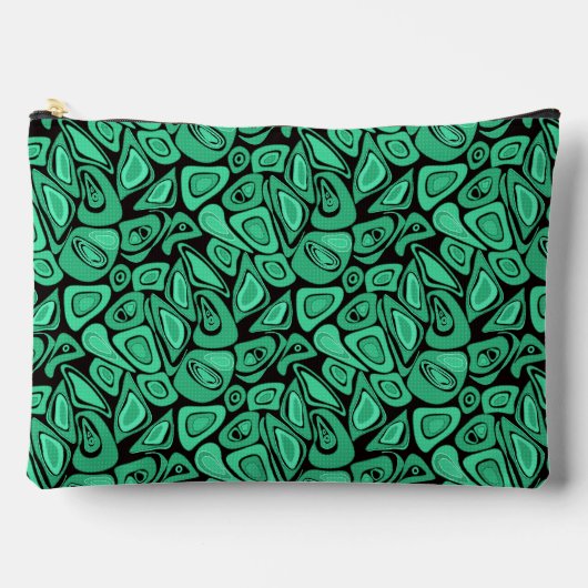 Pochette À Accessoires Vert, abstrait, rétro (Recto)