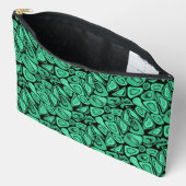 Pochette À Accessoires Vert, abstrait, rétro (Ouvrir)