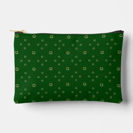 Pochette À Accessoires Vert Kelly | Soleil Zinnia Doré (Recto)