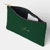 Pochette À Accessoires Vert moderne Monogramme de Voyage Cosmétique Golf (Ouvrir)