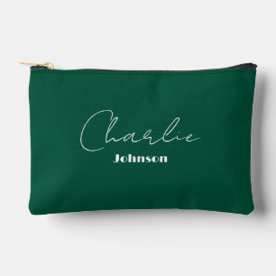 Pochette À Accessoires Vert profond Turquoise chic et minimaliste