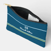 Pochette À Accessoires Vibes de plage Marine Océan bleu Cool d'été Monogr (Ouvrir)