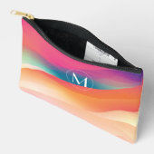 Pochette À Accessoires Vibrant coloré abstrait simple monogramme (Ouvrir)