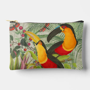 Pochette À Accessoires Vibrant Tropical Toucan Birds Art Exotic Jungle