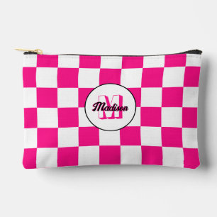 Pochette À Accessoires Vichy rose clair géométrique rétro Monogramme