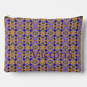 Pochette À Accessoires Victoria Violet Incrustation sur Or