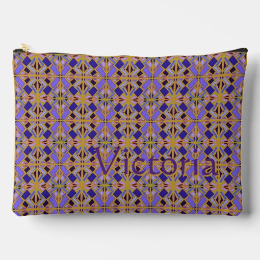 Pochette À Accessoires Victoria Violet Incrustation sur Or (Recto)