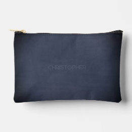 Pochette À Accessoires Vignetté Grunge Urbain Bleu Foncé Marbré avec Nom