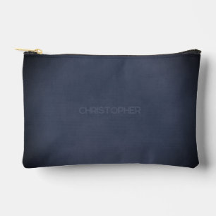 Pochette À Accessoires Vignetté Grunge Urbain Bleu Foncé Marbré avec Nom