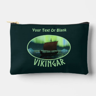 Pochette À Accessoires Viking Navire Et Lumières Du Nord