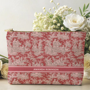 Pochette À Accessoires Vintage rose rose de jouy imprimé