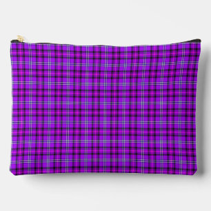 Pochette À Accessoires Violet Électrique et Carreaux Fuchsia Rose Violet