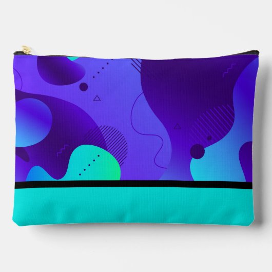 Pochette À Accessoires Violet Et Turquoise (Recto)