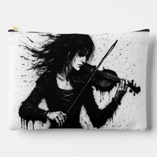 Pochette À Accessoires Violoniste né de l'encre dans la tempête du son