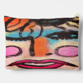 Pochette À Accessoires Visage Abstrait avec Fleur (Verso)