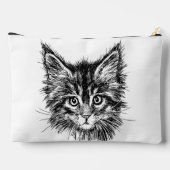 Pochette À Accessoires Visage de Kitten noir et blanc (Verso)