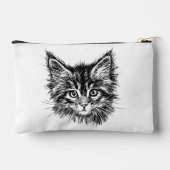 Pochette À Accessoires Visage de Kitten noir et blanc (Verso)