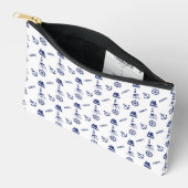 Pochette À Accessoires Voile Illustrant Sml Ptn Navy Bleu+Blanc (Ouvrir)