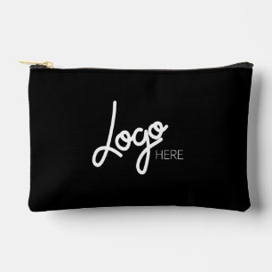 Pochette À Accessoires Votre logo d'entreprise Simple Élégant Noir modern
