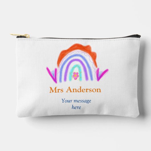 Pochette À Accessoires Votre message e ajouter nom de texte rainbow profe (Recto)