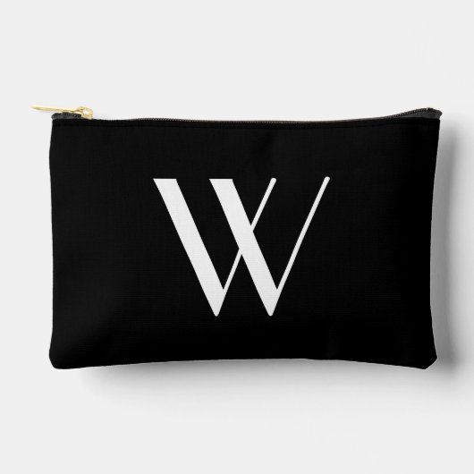 Pochette À Accessoires Votre monogramme en noir et blanc (Recto)