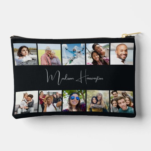 Pochette À Accessoires Votre nom et 10 photos personnalisées (Verso)
