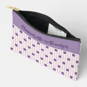 Pochette À Accessoires Votre nom Violet & Broussets Violet Fleurs pourpre (Ouvrir)