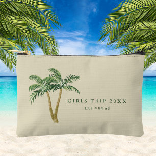 Pochette À Accessoires Voyage de filles aux palmiers tropicaux personnali