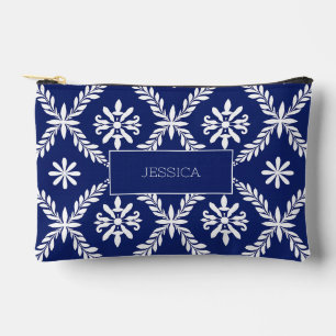 Pochette À Accessoires Voyage de Maquillage Personnalisé Moderne Blanc Bl