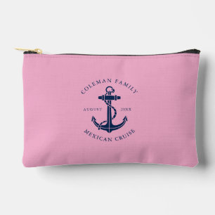 Pochette À Accessoires Voyage en famille à la plage avec ancre de bateau